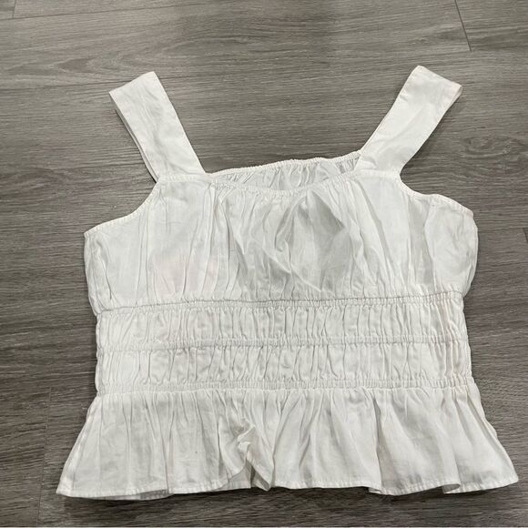 Avec Les Filles White Rushed Tank Top - Picture 2 of 7
